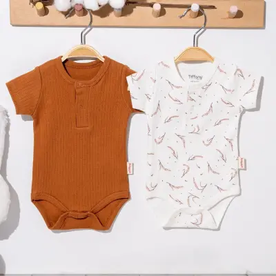 Tiffany Bebek Body Takımı Kısa Kol 2li Wheat Theme - 7
