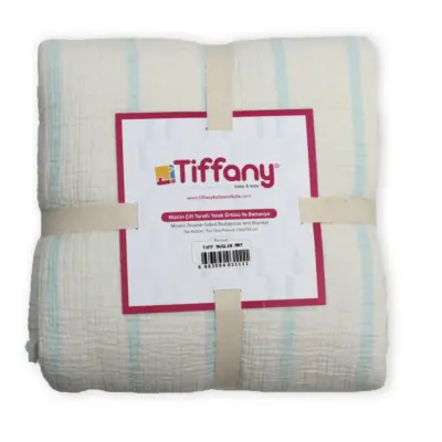 Tiffany Çift Taraflı Müslin Yatak Örtüsü Ve Battaniye 160*195 Mint (1)