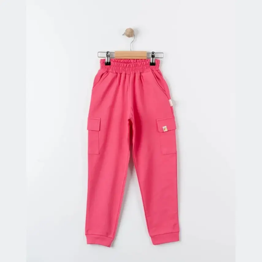 Tiffany Çocuk Eşofman Altı Kargo Cepli Oversize Theme Fuşya - 1