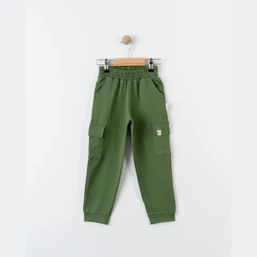 Tiffany Çocuk Eşofman Altı Kargo Cepli Oversize Theme Haki - 1