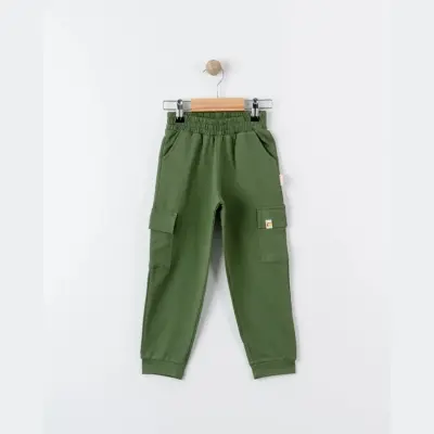 Tiffany Çocuk Eşofman Altı Kargo Cepli Oversize Theme Haki (1)