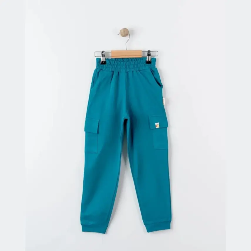 Tiffany Çocuk Eşofman Altı Kargo Cepli Oversize Theme Mint - 2