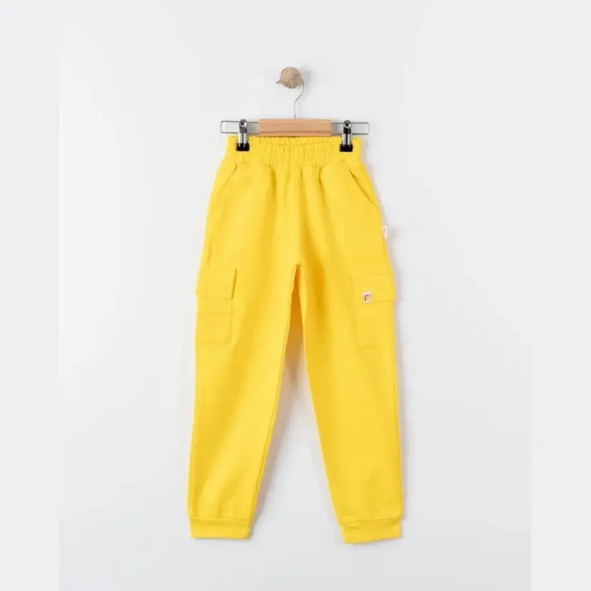 Tiffany Çocuk Eşofman Altı Kargo Cepli Oversize Theme Sarı - 1