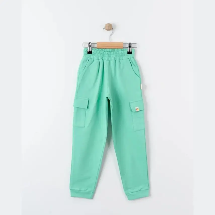 Tiffany Çocuk Eşofman Altı Kargo Cepli Oversize Theme Turkuaz - 2