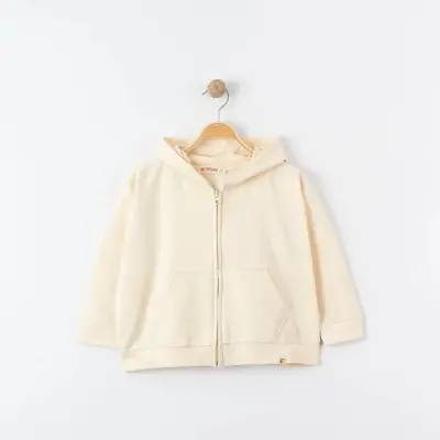 Tiffany Çocuk Sweatshirt Kapüşonlu Oversize Theme Bej 