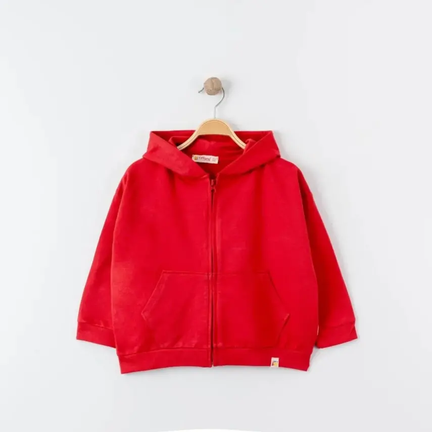 Tiffany Çocuk Sweatshirt Kapüşonlu Oversize Theme Kırmızı - 1