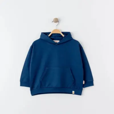 Tiffany Çocuk Sweatshirt Kapüşonlu Oversize Theme Lacivert 