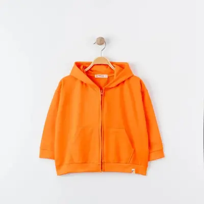 Tiffany Çocuk Sweatshirt Kapüşonlu Oversize Theme Turuncu 