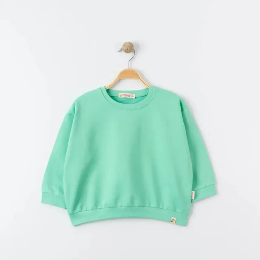 Tiffany Çocuk Sweatshirt Oversize Theme Turkuaz - 2