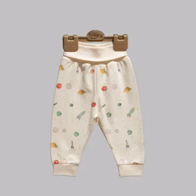 Tiffany Organik Patiksiz Bebek Pantolon Space Theme Unisex