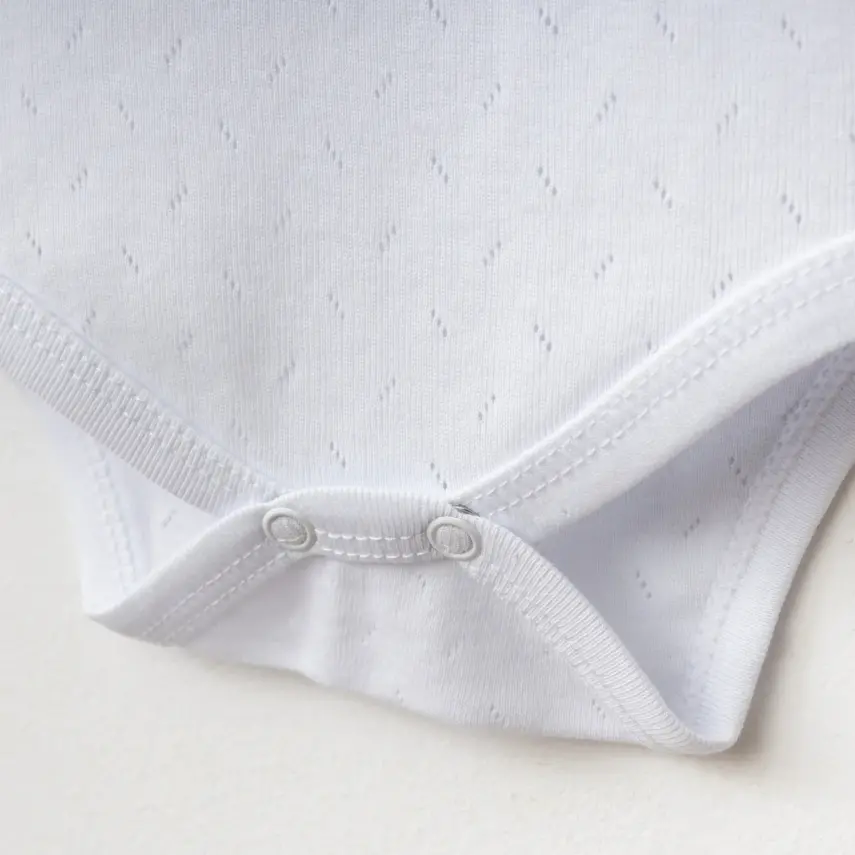 Tiffany Unisex Pamuklu Atlet Body Bisiklet Yaka Jakarlı Basic Tema Beyaz - 2