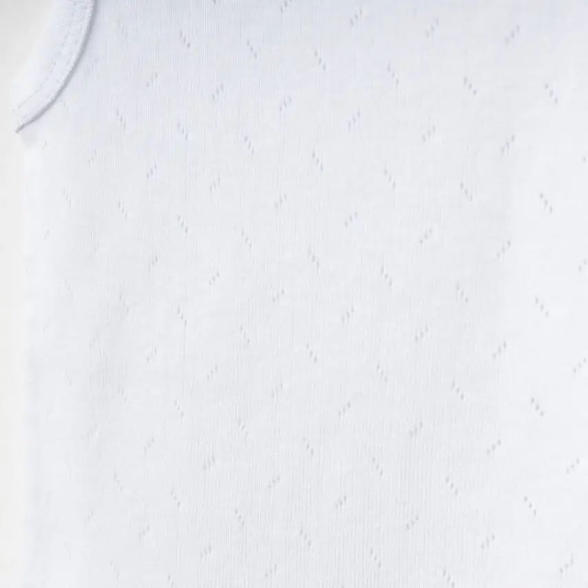 Tiffany Unisex Pamuklu Atlet Body Bisiklet Yaka Jakarlı Basic Tema Beyaz - 11