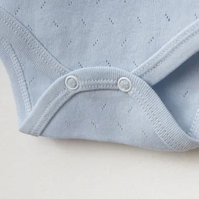 Tiffany Unisex Pamuklu Atlet Body Bisiklet Yaka Jakarlı Basic Tema Mavi - 5