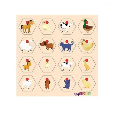 Toptoys Hayvanlar ve Yavruları Ahşap Puzzle 30x305 Cm