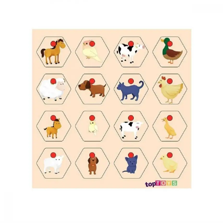 Toptoys Hayvanlar ve Yavruları Ahşap Puzzle 30x305 Cm - 1