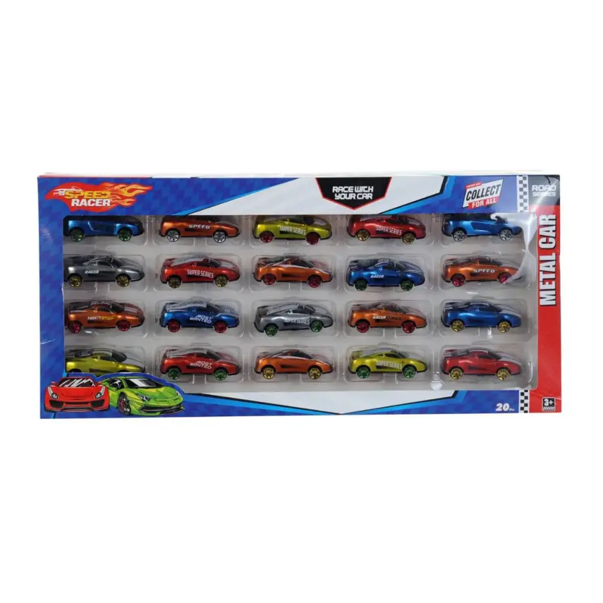 Toysan 20'li Speed Racer Metal Araba Seti - 1