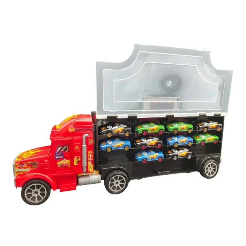 Toysan Bıg Truck Racer Garaje 10 Metal Cars - 5