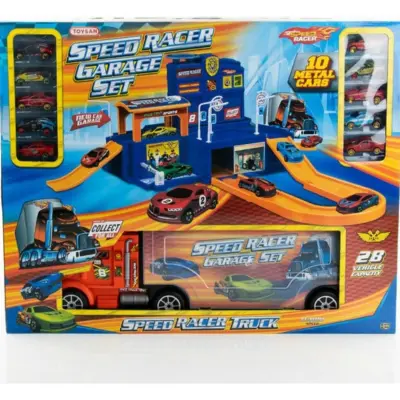 Toysan Bıg Truck Speed Racer Garaje 10 Metal Cars (1)