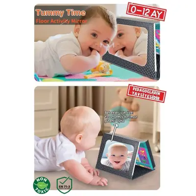 Tummy Time Karın Üstü Aktiviteli Aynalı Zeka Kartı - 5