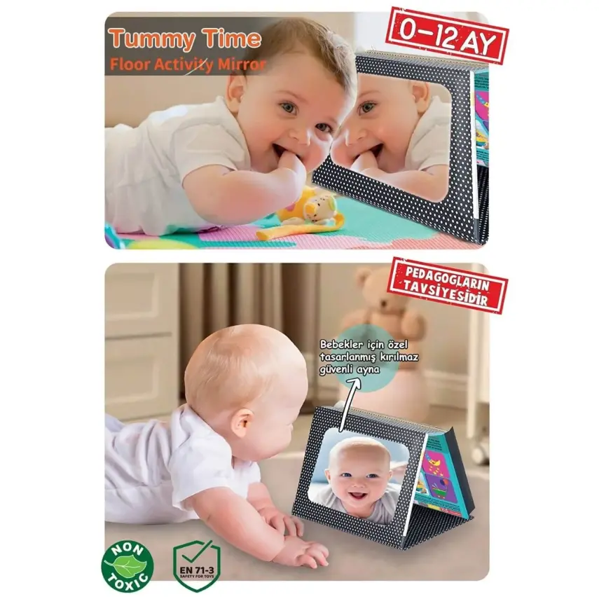 Tummy Time Karın Üstü Aktiviteli Aynalı Zeka Kartı - 5