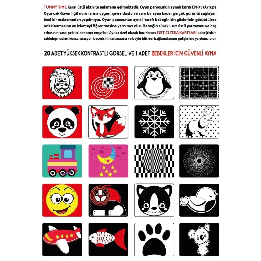 Tummy Time Karın Üstü Aktiviteli Aynalı Zeka Kartı - 2