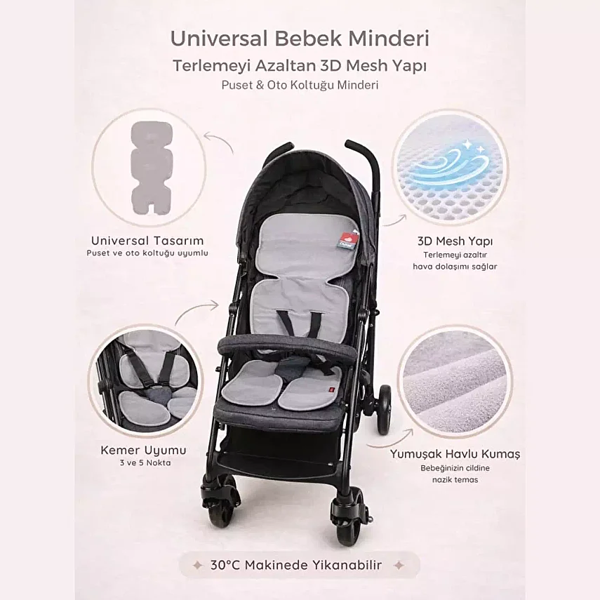 Ubeybi Pamuklu Ana Kucağı Kılıfı Turna Kuşu - 3