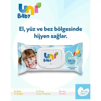 Uni Baby Aktif Islak Mendil 12x52li - 5