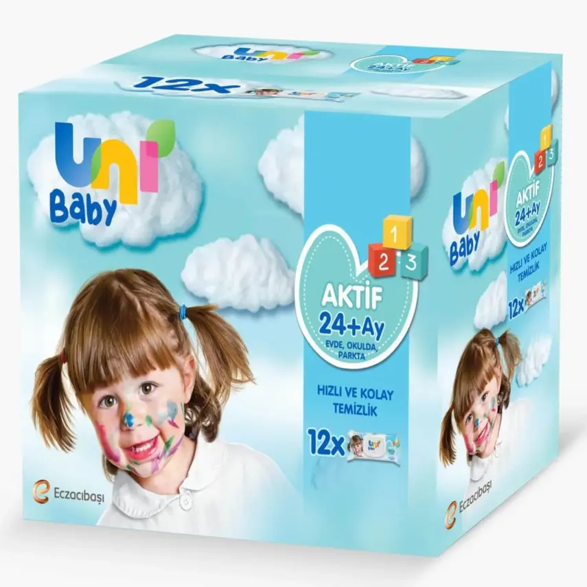 Uni Baby Aktif Islak Mendil 12x52li - 1