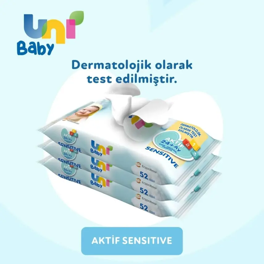 Uni Baby Aktif Sensitive Islak Havlu 3x52li - 10