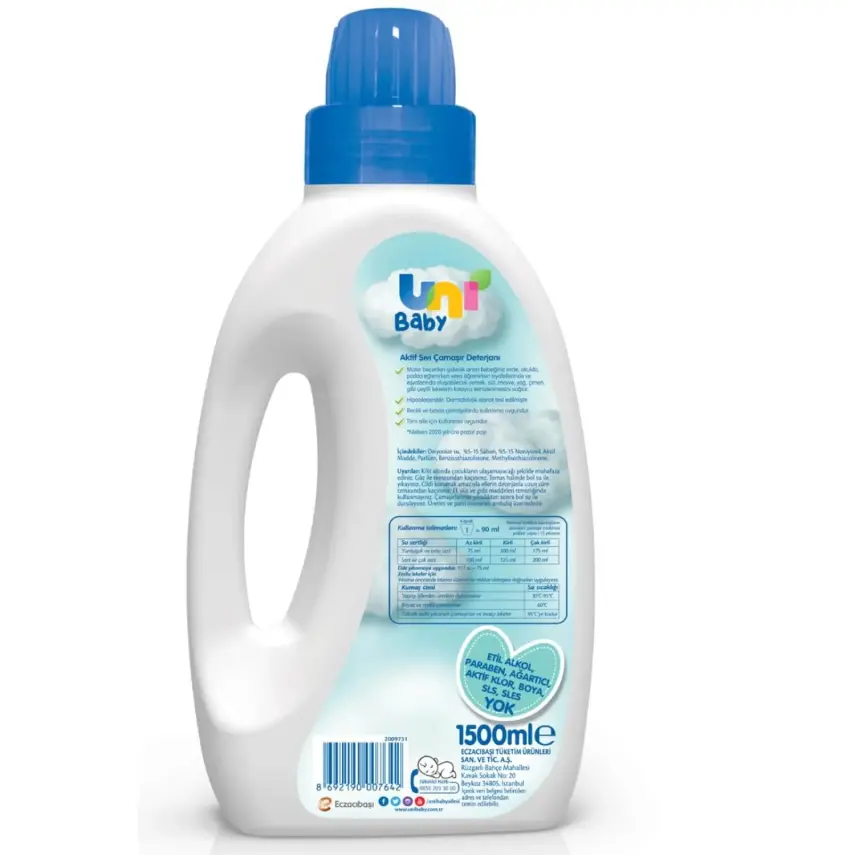 Uni Baby Bebek Çamaşır Deterjanı 3x1500 ml - 8
