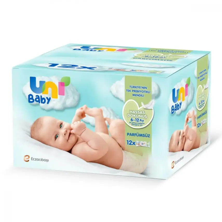 Uni Baby Hassas Dokunuş Islak Mendil 12x52li 6-12 Ay - 1