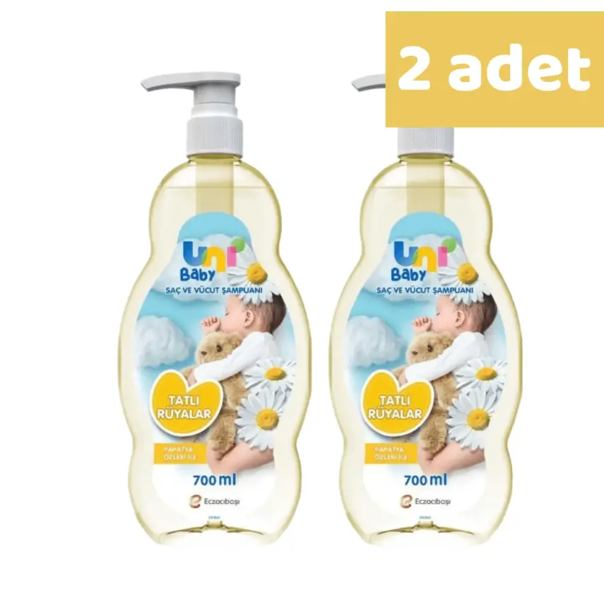 Uni Baby Papatya Özlü Bebek Şampuanı 700 ml (Yeni) x2 Adet - 1