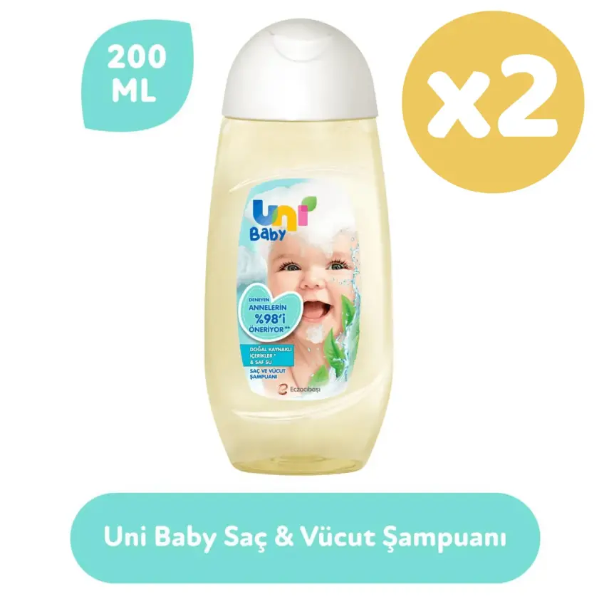 Uni Baby Saç ve Vücut Şampuanı 200 ml x2 - 2