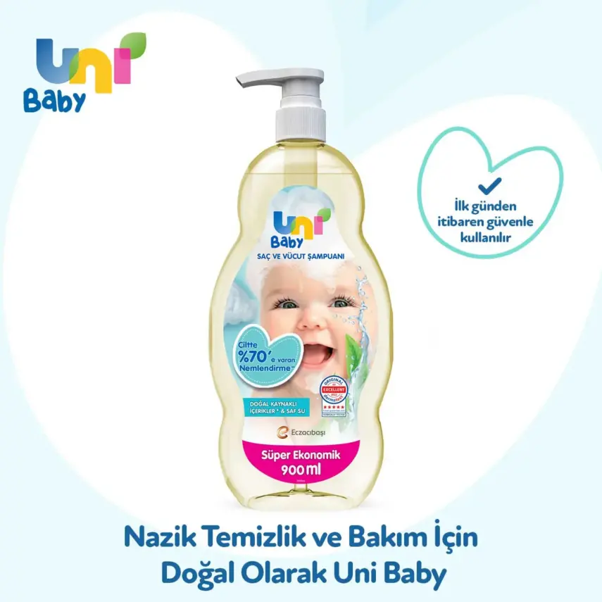 Uni Baby Şeffaf Bebek Şampuanı 900 ml - 7