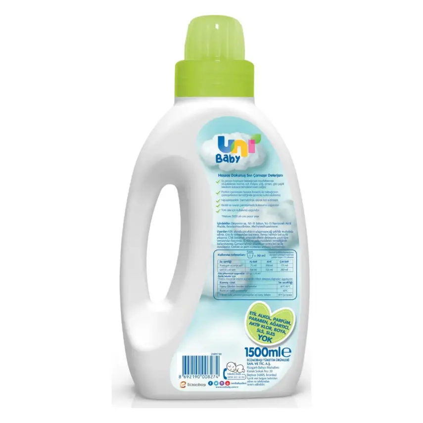 Uni Baby Sensivite Bebek Çamaşır Deterjanı 1500 ml - 4