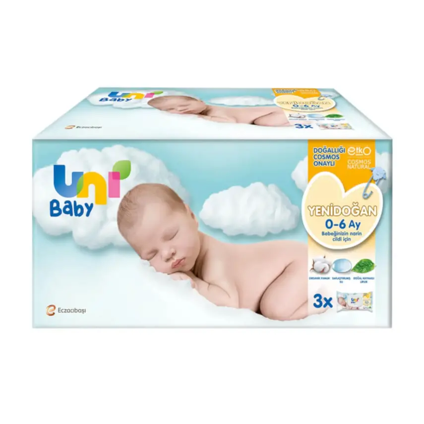 Uni Baby Yenidoğan Islak Mendil 3x40lı 0-6 Ay - 1