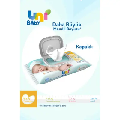 Uni Baby Yenidoğan Islak Mendil 3x40lı 0-6 Ay (1)