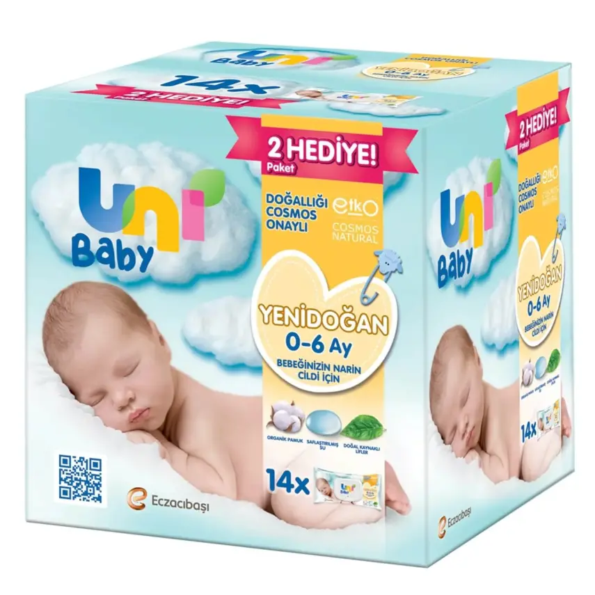 Uni Baby Yenidoğan Islak Pamuk Mendil 14x40lı Fırsat Paketi 0-6 Ay - 8