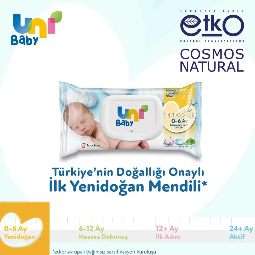 Uni Baby Yenidoğan Islak Pamuk Mendil 14x40lı Fırsat Paketi 0-6 Ay - 6