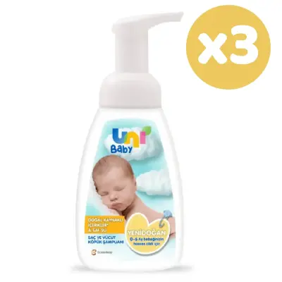 Uni Baby Yenidoğan Köpük Şampuan 200 ml x3 Adet - 3