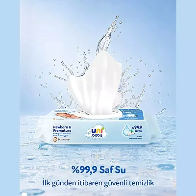Uni Baby Yenidoğan Prematüre Islak Mendil 12x40lı - 3