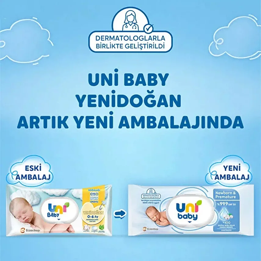Uni Baby Yenidoğan Prematüre Islak Mendil 12x40lı - 6