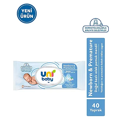 Uni Baby Yenidoğan Prematüre Islak Mendil 12x40lı - 7