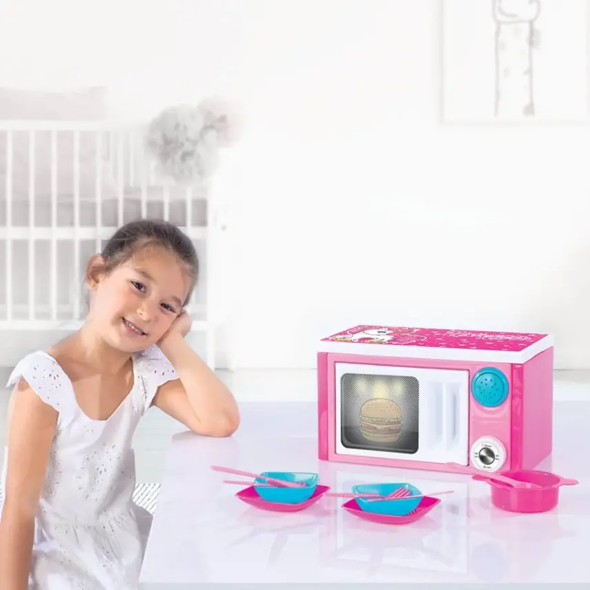 Unicorn Sesli Pembe Mikrodalga Fırın - 2