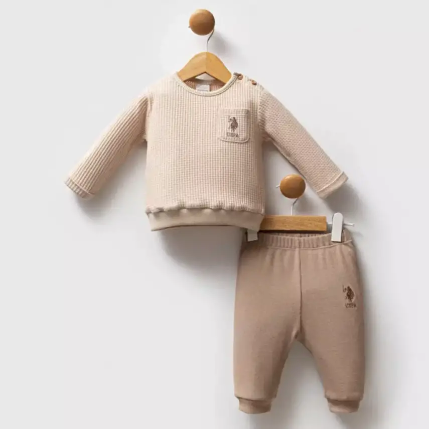 U.S. Polo 2li Takım Bej Küçük Armalı - 1