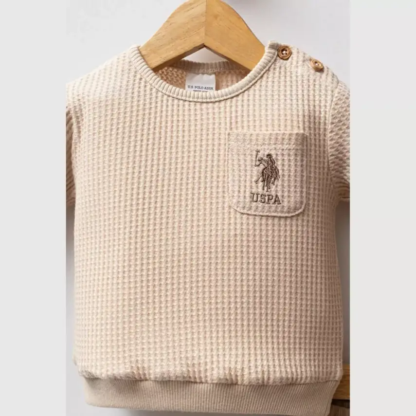 U.S. Polo 2li Takım Bej Küçük Armalı - 2