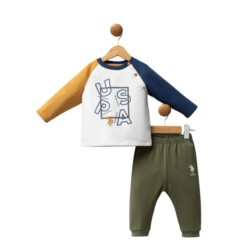 U.S. Polo 2li Takım Beyaz Hardal - 3