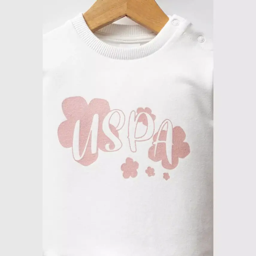 U.S. Polo 2li  Kız Bebek Takım Beyaz - Pudra - 2