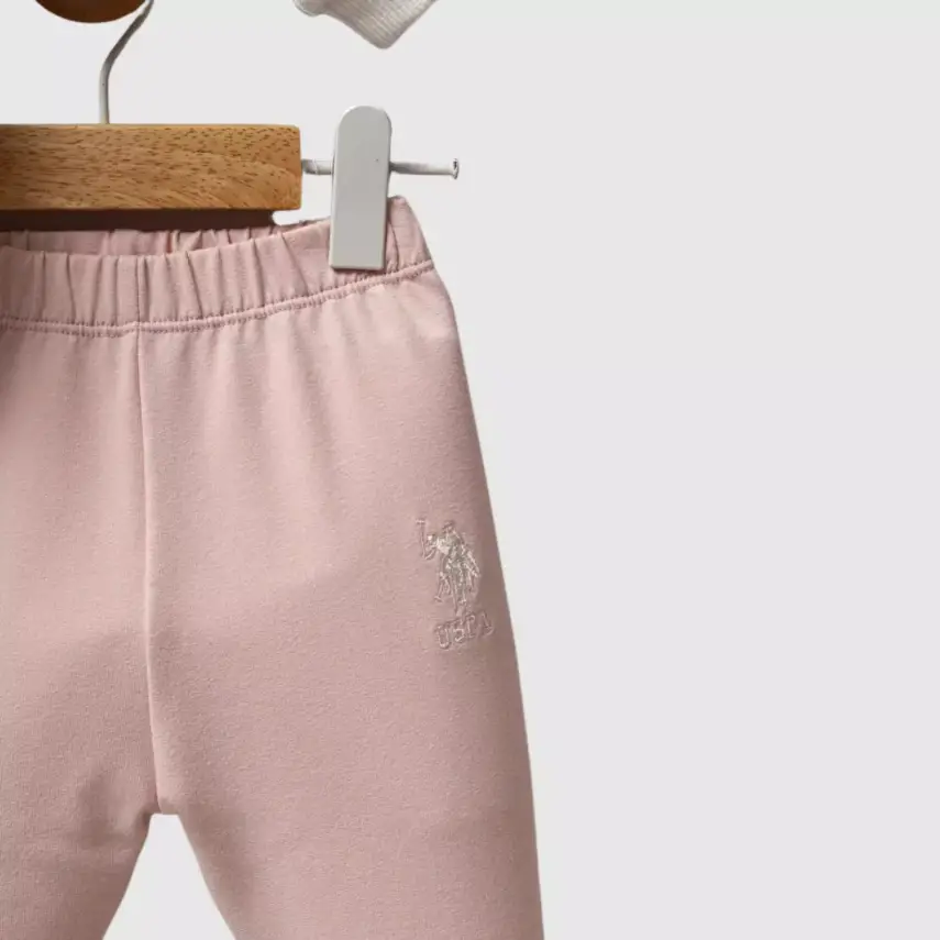 U.S. Polo 2li  Kız Bebek Takım Beyaz - Pudra - 3