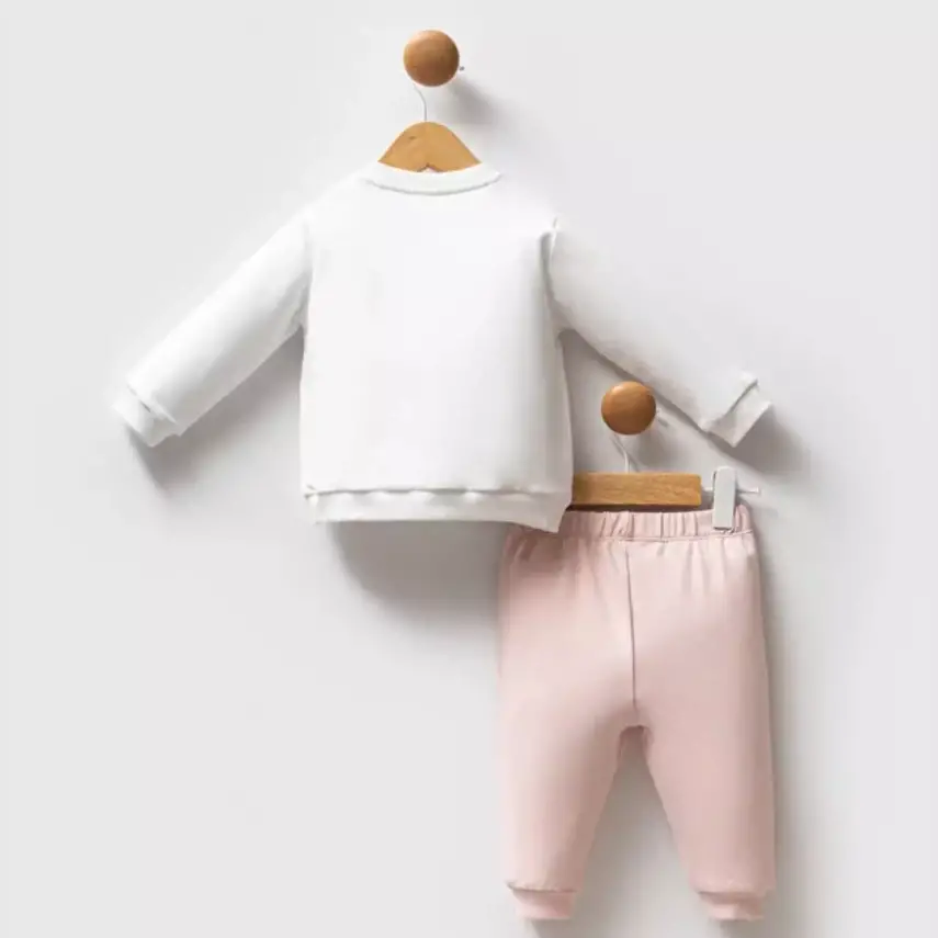 U.S. Polo 2li  Kız Bebek Takım Beyaz - Pudra - 4